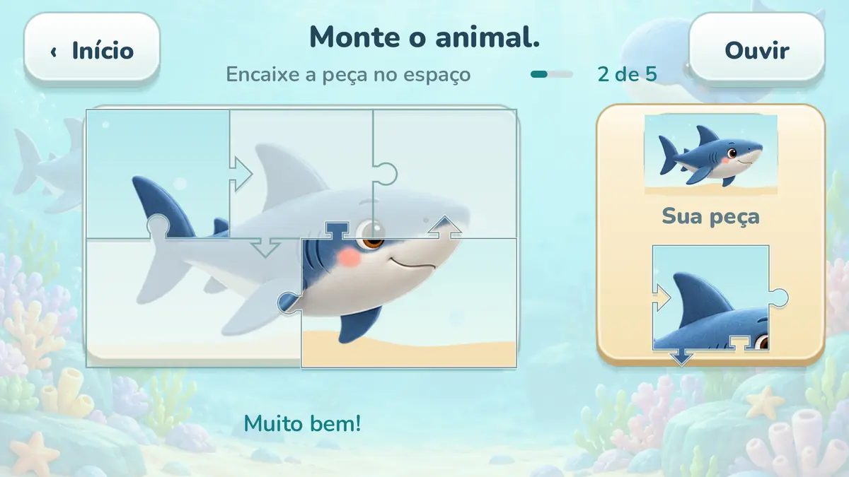 Tela de quebra-cabeça no Mar de Descobertas