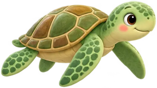 Tartaruga verde simpática do jogo